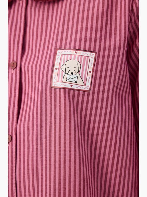 Rosy pigiama con camicia a maniche lunghe e pantaloni penti - Kiabi Rosy pigiama con camicia a maniche lunghe e pantaloni penti - Kiabi