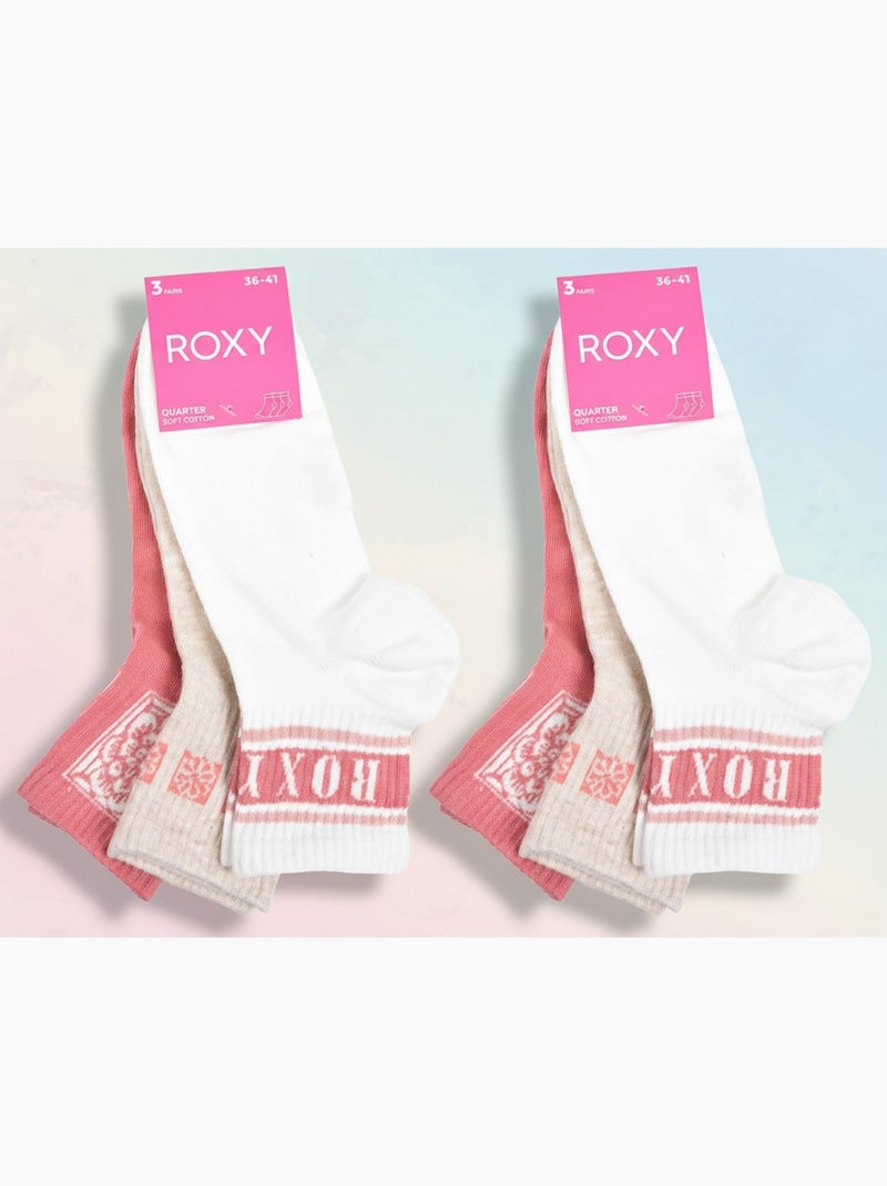 ROXY Set di calzini corti Quarter – Confezione da 6 paia Blu Rosa Bianco - Kiabi