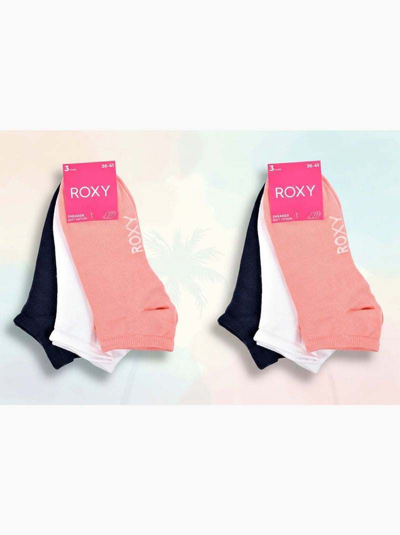 ROXY Set di calzini corti Sneaker – Confezione da 6 paia Blu Rosa Bianco - Kiabi