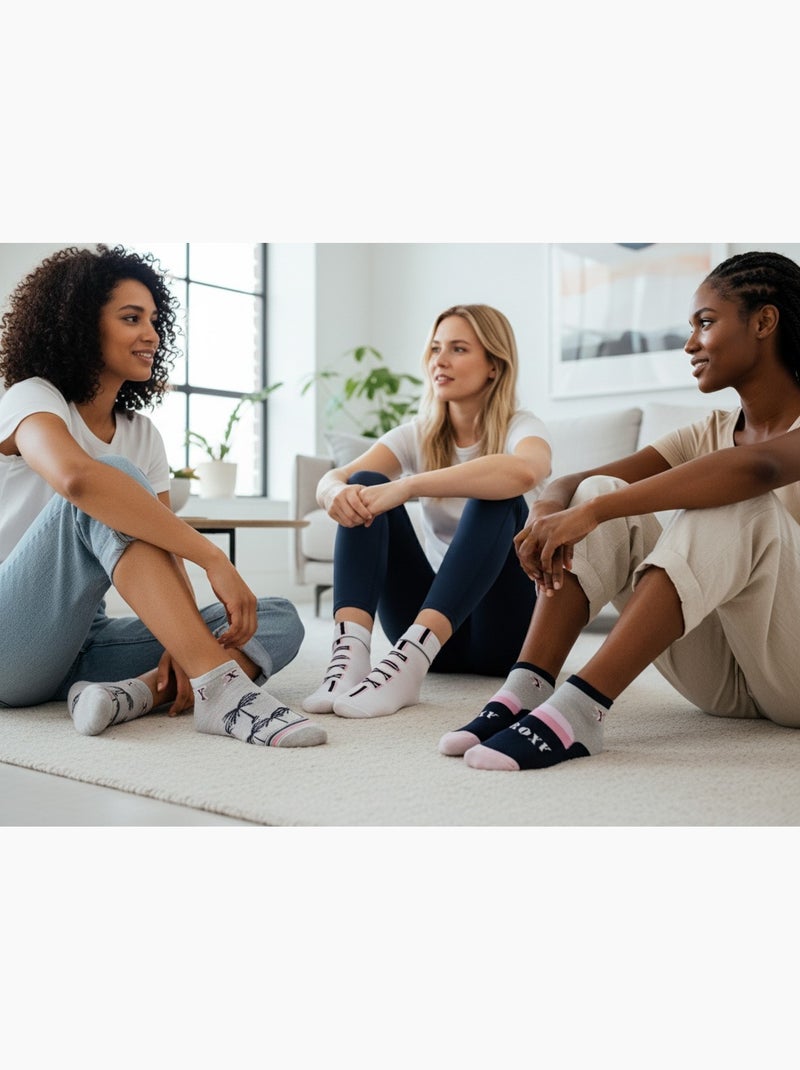 ROXY Set di calzini corti Sneaker – Confezione da 6 paia Grigio bianco blu - Kiabi