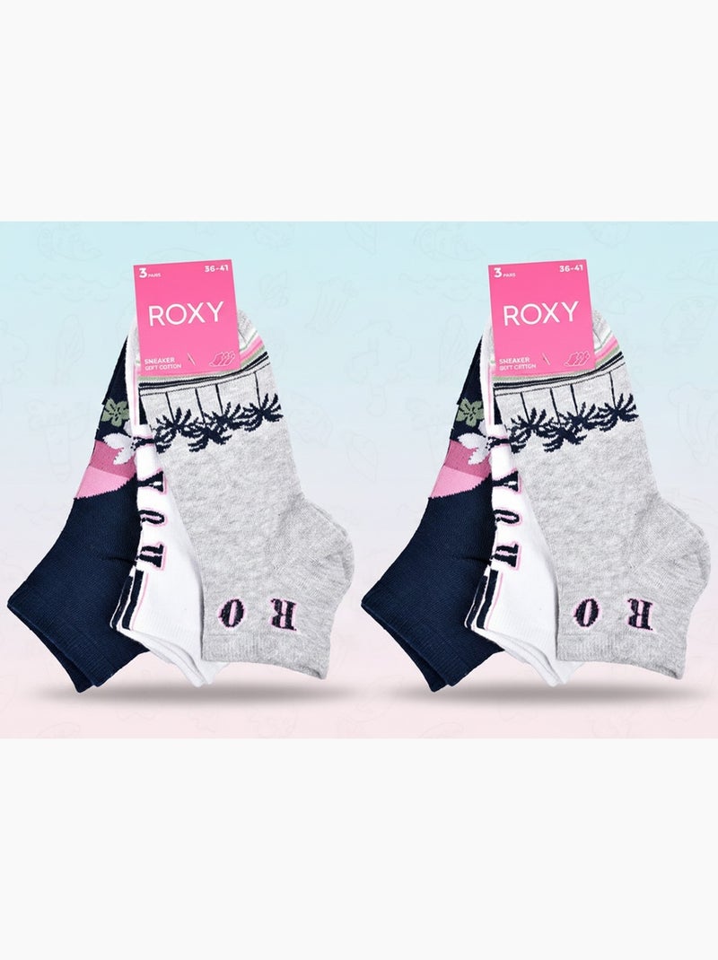 ROXY Set di calzini corti Sneaker – Confezione da 6 paia Grigio bianco blu - Kiabi