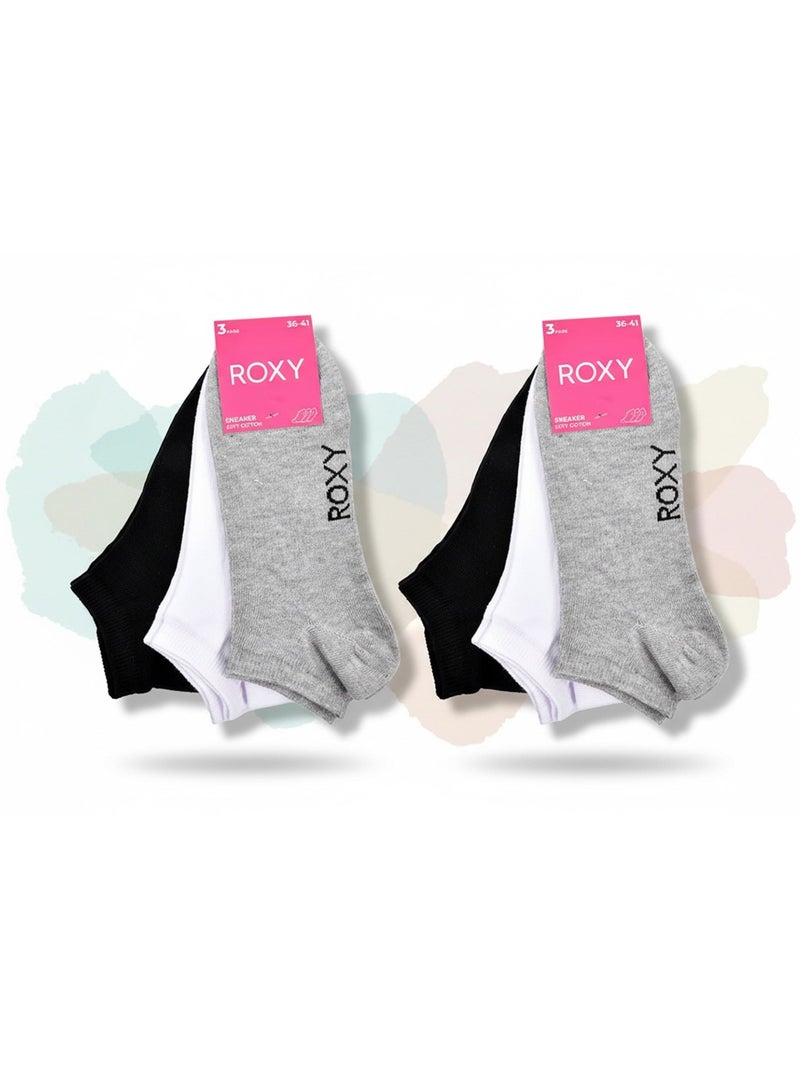 ROXY Set di calzini corti Sneaker – Confezione da 6 paia Grigio bianco nero - Kiabi