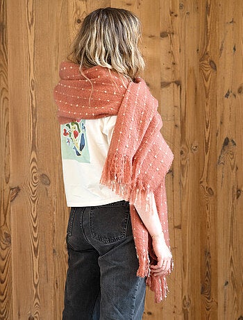 Runner da letto / Stola in mohair a pois