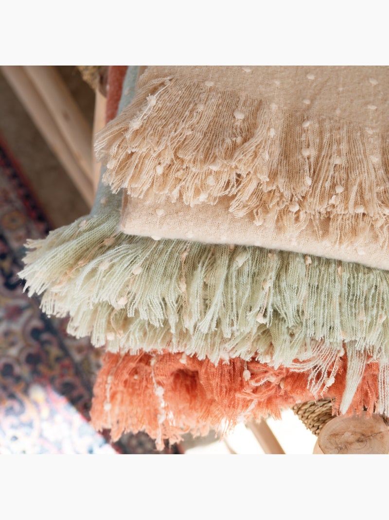 Runner da letto / Stola in mohair a pois Verde - Kiabi