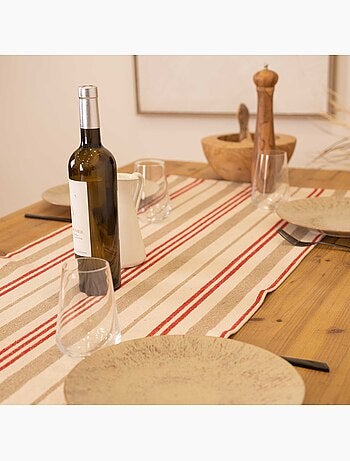 Runner da tavola in cotone a righe
