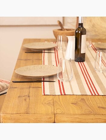 Runner da tavola in cotone a righe