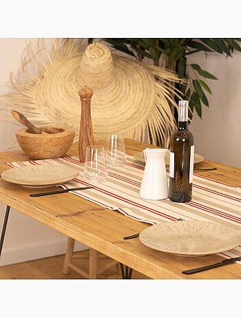 Runner da tavola in cotone a righe