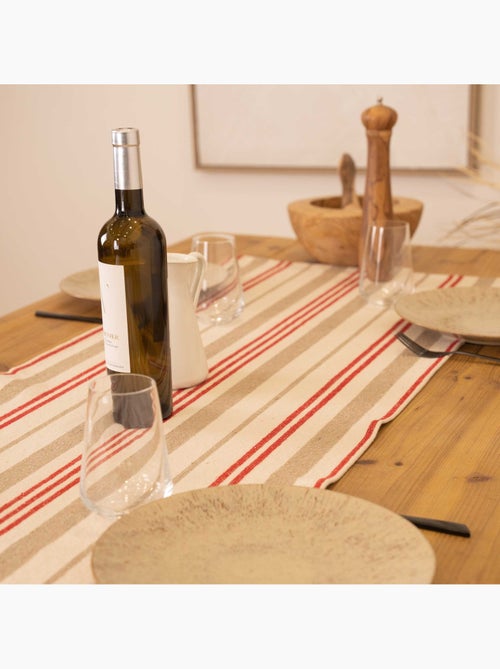 Runner da tavola in cotone a righe - Kiabi