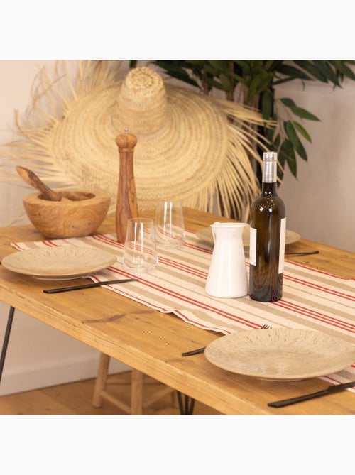 Runner da tavola in cotone a righe - Kiabi