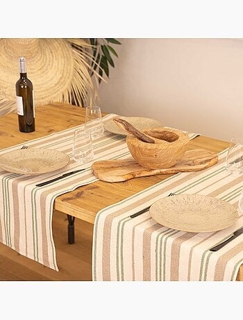 Runner da tavola in cotone a righe