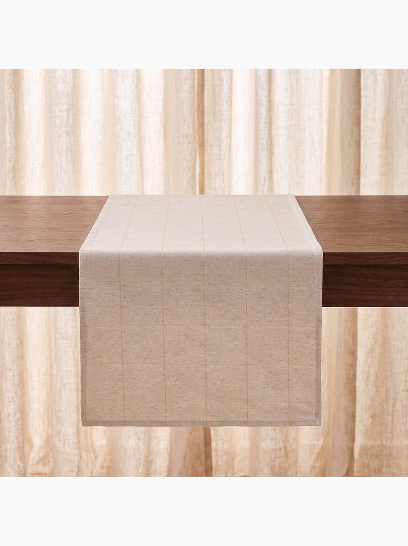 Runner da tavola natale a quadri, tessuto, filo dorato, cotone - gamusi. Beige - Kiabi