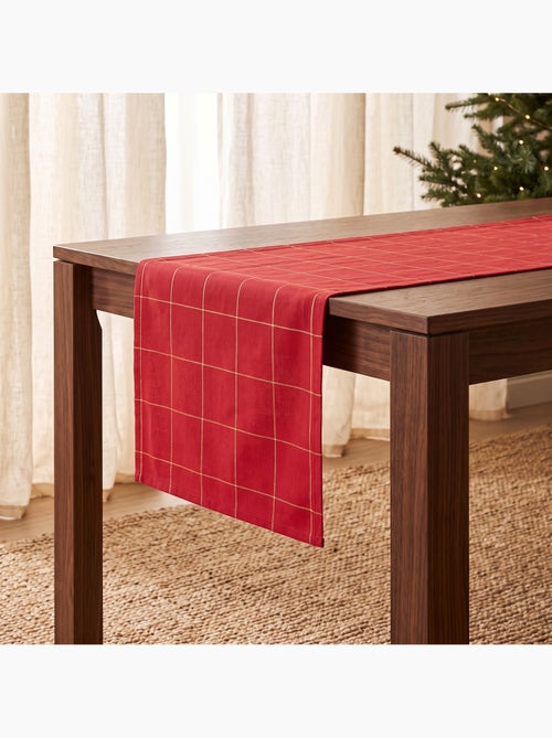 Runner da tavola natale a quadri, tessuto, filo dorato, cotone - gamusi. - Kiabi