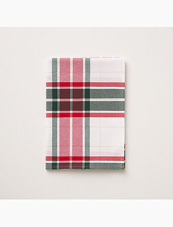 Runner da tavola natale tartan, tessuto, filo dorato, cotone - gamusi.