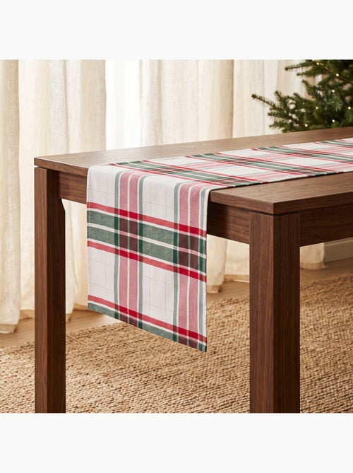 Runner da tavola natale tartan, tessuto, filo dorato, cotone - gamusi. - Kiabi Runner da tavola natale tartan, tessuto, filo dorato, cotone - gamusi. - Kiabi