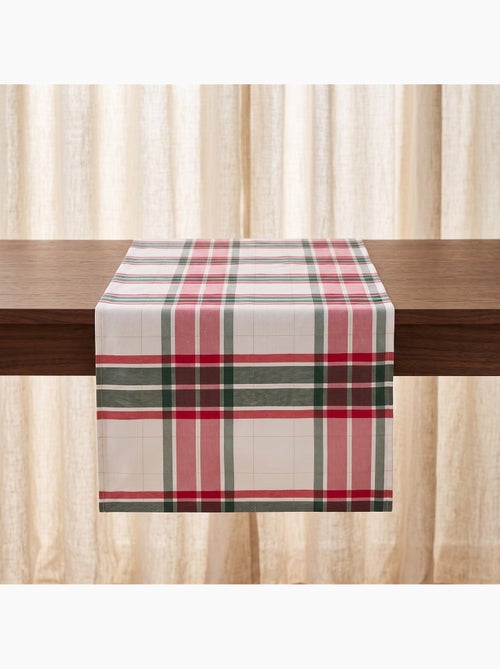 Runner da tavola natale tartan, tessuto, filo dorato, cotone - gamusi. - Kiabi Runner da tavola natale tartan, tessuto, filo dorato, cotone - gamusi. - Kiabi