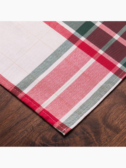 Runner da tavola natale tartan, tessuto, filo dorato, cotone - gamusi. - Kiabi Runner da tavola natale tartan, tessuto, filo dorato, cotone - gamusi. - Kiabi