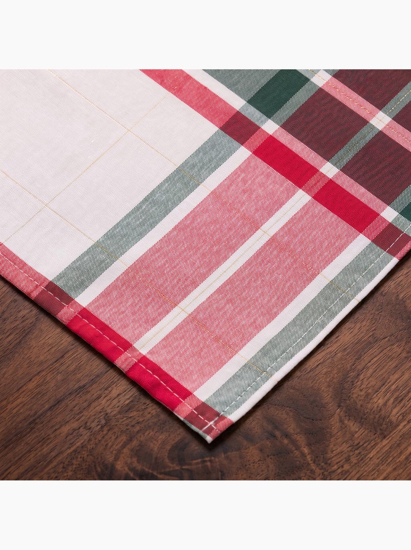Runner da tavola natale tartan, tessuto, filo dorato, cotone - gamusi. Multicolore - Kiabi