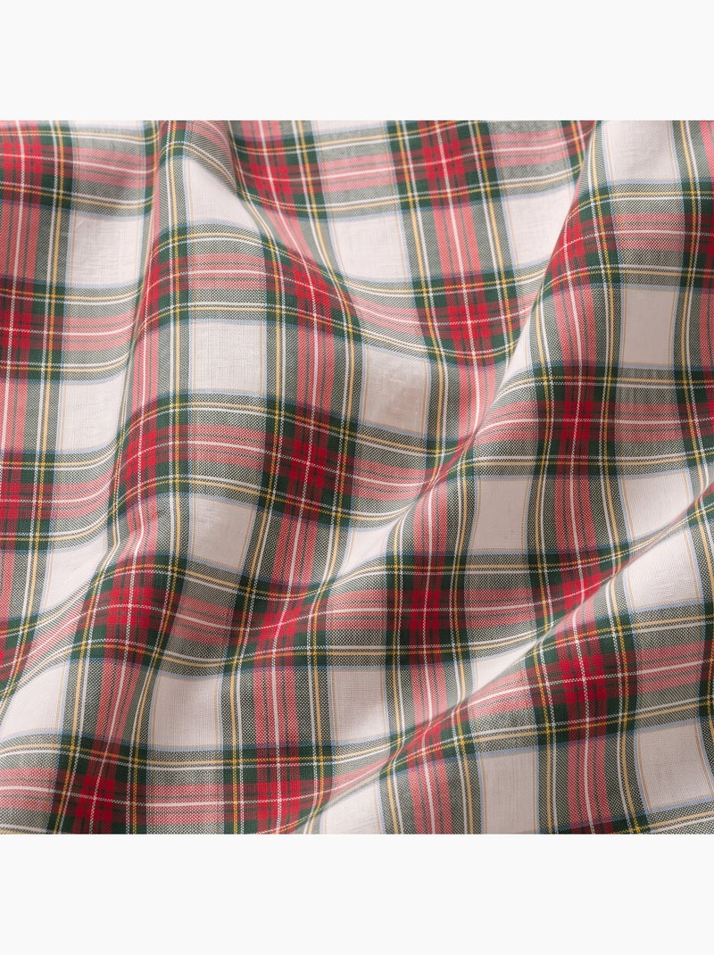 Runner da tavola natalizio in cotone, filo dorato in rilievo, motivo tartan - gamusi Bianco - Kiabi