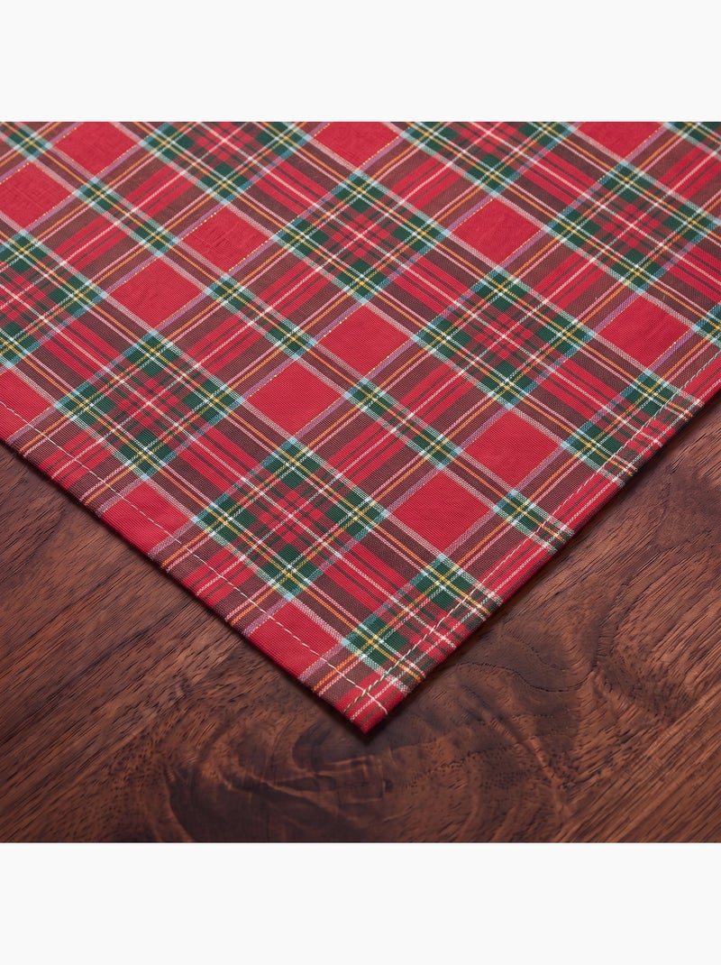 Runner da tavola natalizio in cotone, filo dorato in rilievo, motivo tartan - gamusi Rosso - Kiabi