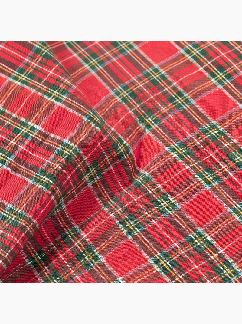Runner da tavola natalizio in cotone, filo dorato in rilievo, motivo tartan - gamusi Rosso - Kiabi