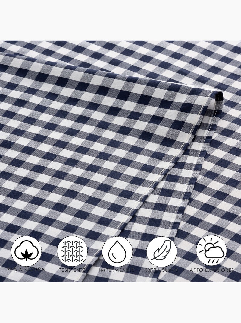 Runner da tavola rettangolare in cotone a quadretti vichy, resistente all'acqua - gamusi. Blu - Kiabi