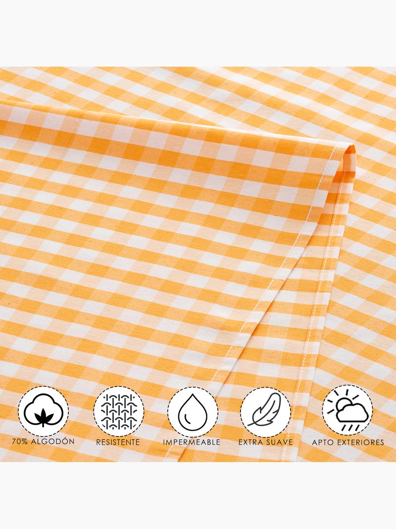 Runner da tavola rettangolare in cotone a quadretti vichy, resistente all'acqua - gamusi. Giallo - Kiabi