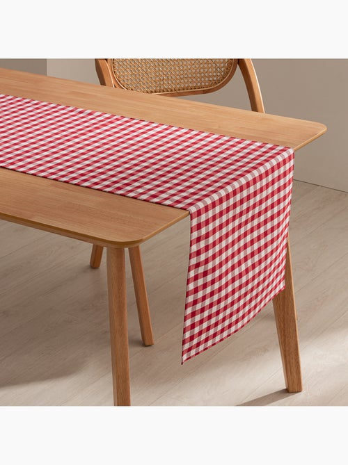 Runner da tavola rettangolare in cotone a quadretti vichy, resistente all'acqua - gamusi. - Kiabi