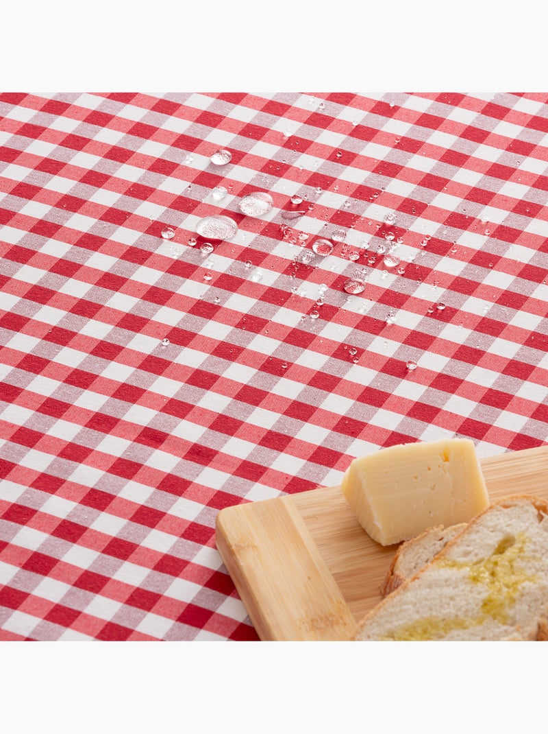 Runner da tavola rettangolare in cotone a quadretti vichy, resistente all'acqua - gamusi. Rosso - Kiabi
