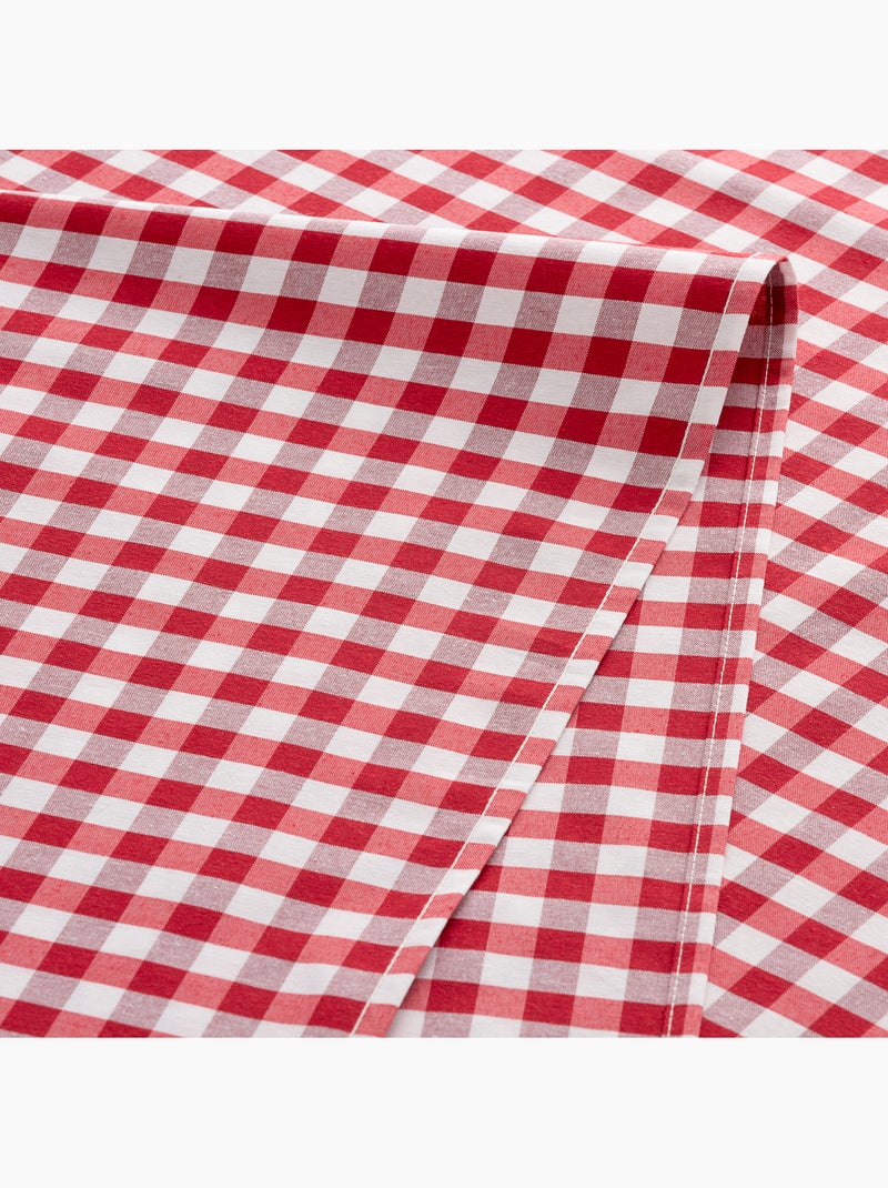Runner da tavola rettangolare in cotone a quadretti vichy, resistente all'acqua - gamusi. Rosso - Kiabi