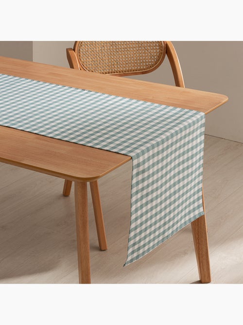 Runner da tavola rettangolare in cotone a quadretti vichy, resistente all'acqua - gamusi. - Kiabi
