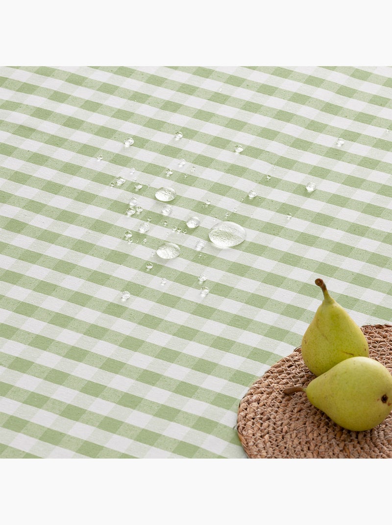 Runner da tavola rettangolare in cotone a quadretti vichy, resistente all'acqua - gamusi. Verde chiaro - Kiabi