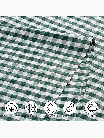 Runner da tavola rettangolare in cotone a quadretti vichy, resistente all'acqua - gamusi.