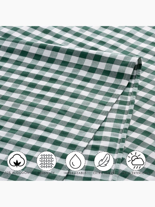 Runner da tavola rettangolare in cotone a quadretti vichy, resistente all'acqua - gamusi. - Kiabi