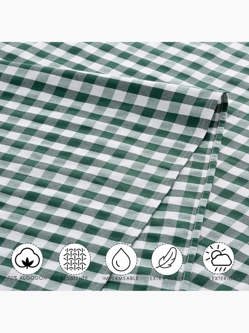 Runner da tavola rettangolare in cotone a quadretti vichy, resistente all'acqua - gamusi. Verde - Kiabi