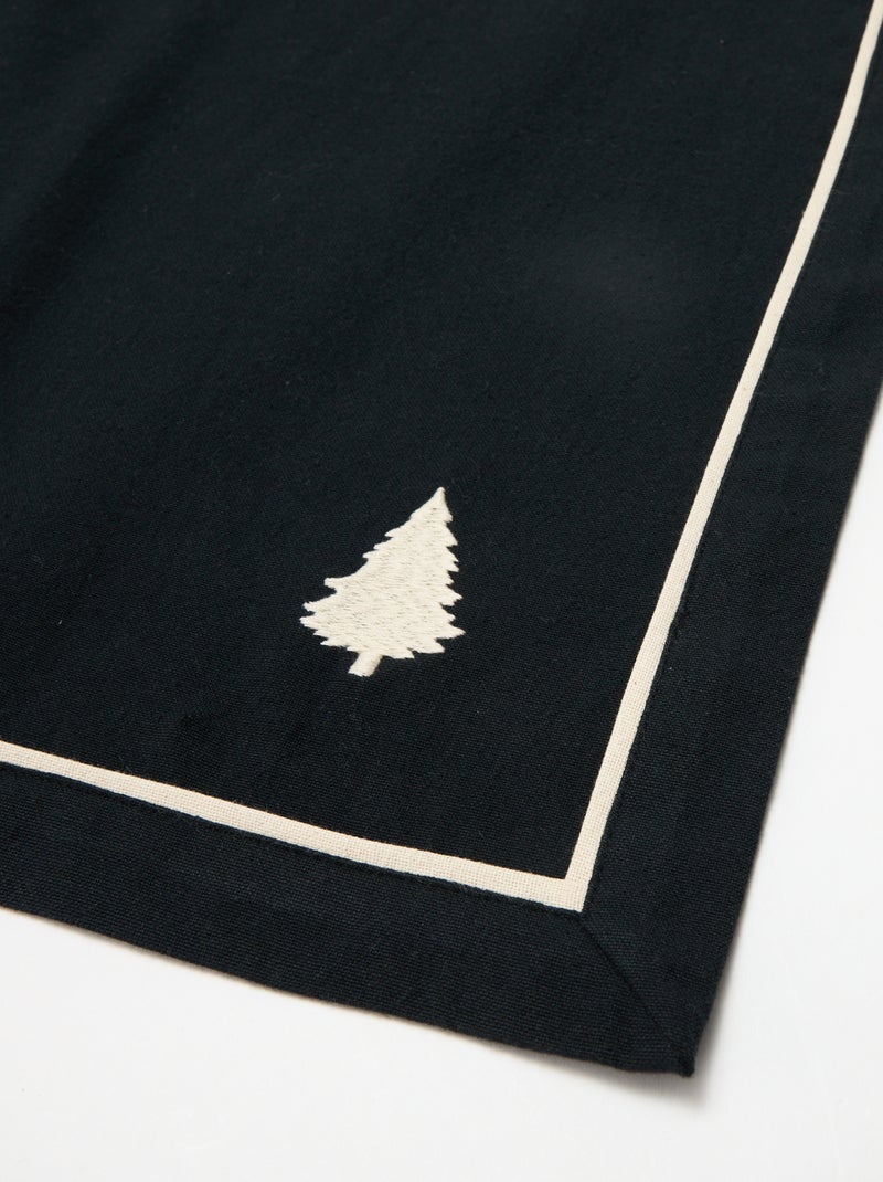 Runner da tavola stampato Natale in cotone 36x180 cm Nero - Kiabi