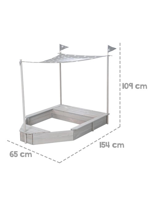 Sabbiera a forma di nave pirata con tettoia e vano portaoggetti – "Roba Outdoor Schiff" - Kiabi