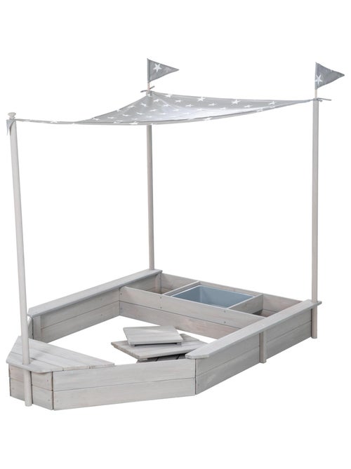 Sabbiera a forma di nave pirata con tettoia e vano portaoggetti – "Roba Outdoor Schiff" - Kiabi