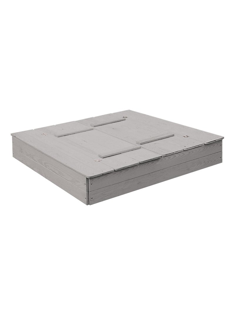 Sabbiera con coperchio convertibile in 2 panche in legno massello – "Roba Outdoor+" Grigio - Kiabi