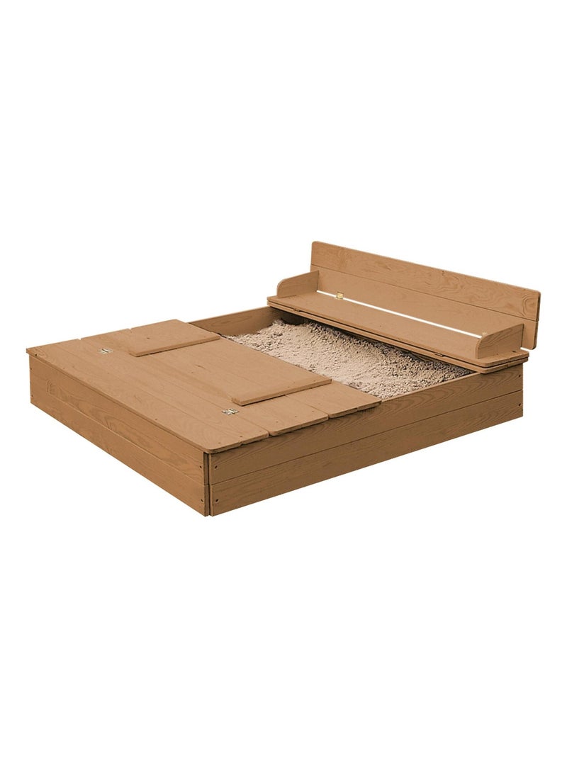 Sabbiera con coperchio convertibile in 2 panche in legno massello – "Roba Outdoor+" Marrone - Kiabi