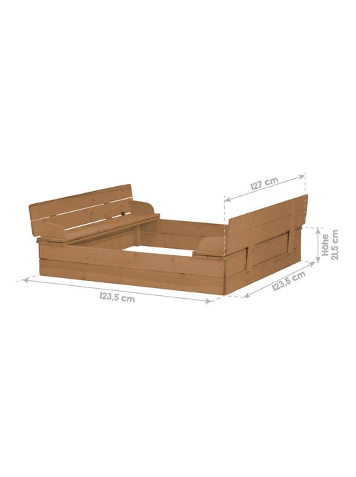Sabbiera con coperchio convertibile in 2 panche in legno massello – "Roba Outdoor+" - Kiabi