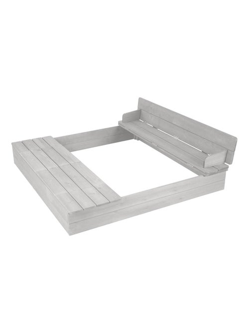 Sabbiera con panca e coperchi in legno massello + 2 vasche – "Roba Outdoor+" - Kiabi
