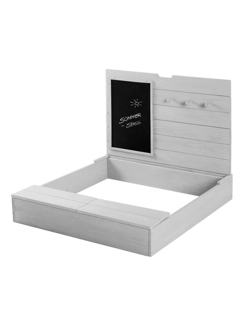 Sabbiera in legno massello con coperchio, vano contenitore e lavagna – "Roba Outdoor+" - Kiabi