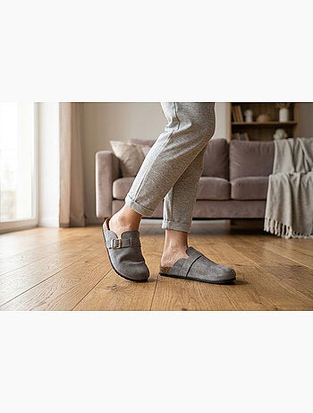 Sabot donna comfort con fibbia regolabile suola sughero ozabi