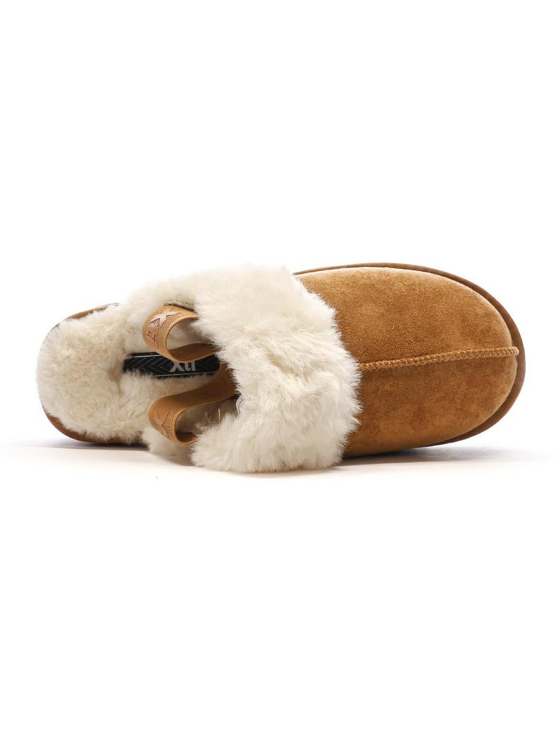 Sabot Donna Invernale in Microfibra con Elastico Cammello - Kiabi