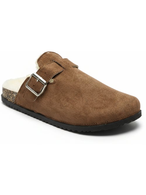 Sabot donna ozabi pelle scamosciata fodera in pelliccia fibbia regolabile - Kiabi Sabot donna ozabi pelle scamosciata fodera in pelliccia fibbia regolabile - Kiabi