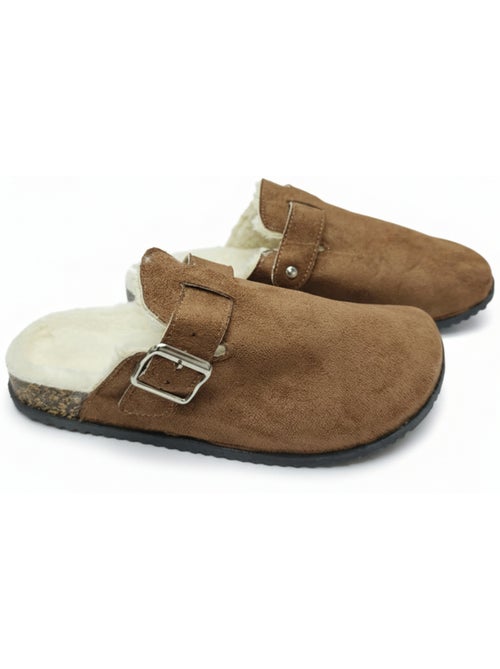 Sabot donna ozabi pelle scamosciata fodera in pelliccia fibbia regolabile - Kiabi Sabot donna ozabi pelle scamosciata fodera in pelliccia fibbia regolabile - Kiabi