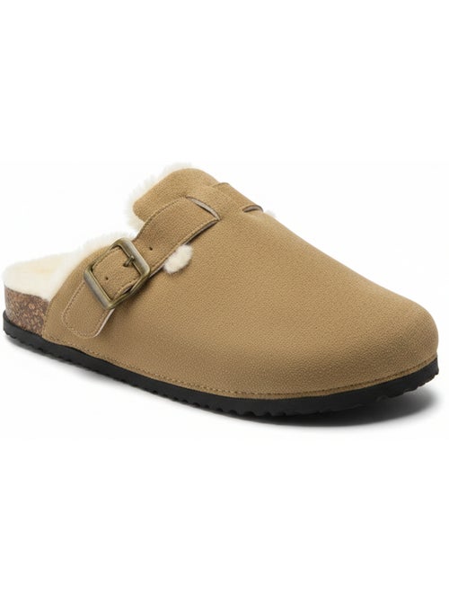 Sabot donna ozabi pelle scamosciata fodera in pelliccia fibbia regolabile - Kiabi Sabot donna ozabi pelle scamosciata fodera in pelliccia fibbia regolabile - Kiabi