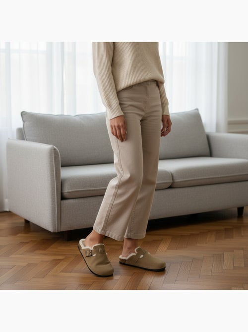 Sabot donna ozabi pelle scamosciata fodera in pelliccia fibbia regolabile - Kiabi Sabot donna ozabi pelle scamosciata fodera in pelliccia fibbia regolabile - Kiabi