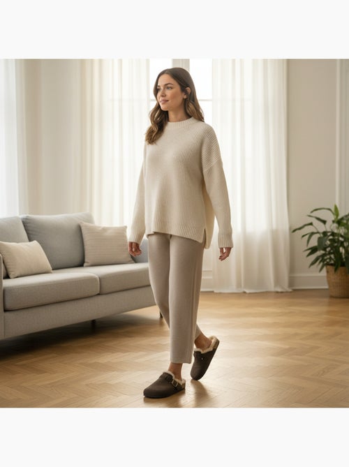 Sabot donna ozabi pelle scamosciata fodera in pelliccia fibbia regolabile - Kiabi Sabot donna ozabi pelle scamosciata fodera in pelliccia fibbia regolabile - Kiabi