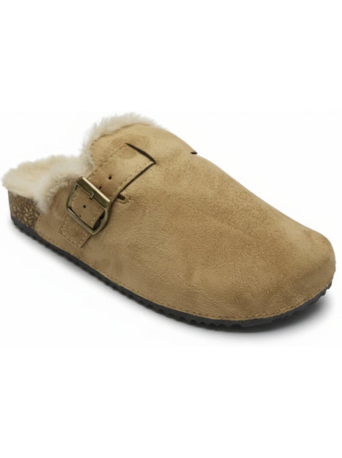 Sabot donna ozabi pelle scamosciata fodera in pelliccia fibbia regolabile - Kiabi Sabot donna ozabi pelle scamosciata fodera in pelliccia fibbia regolabile - Kiabi